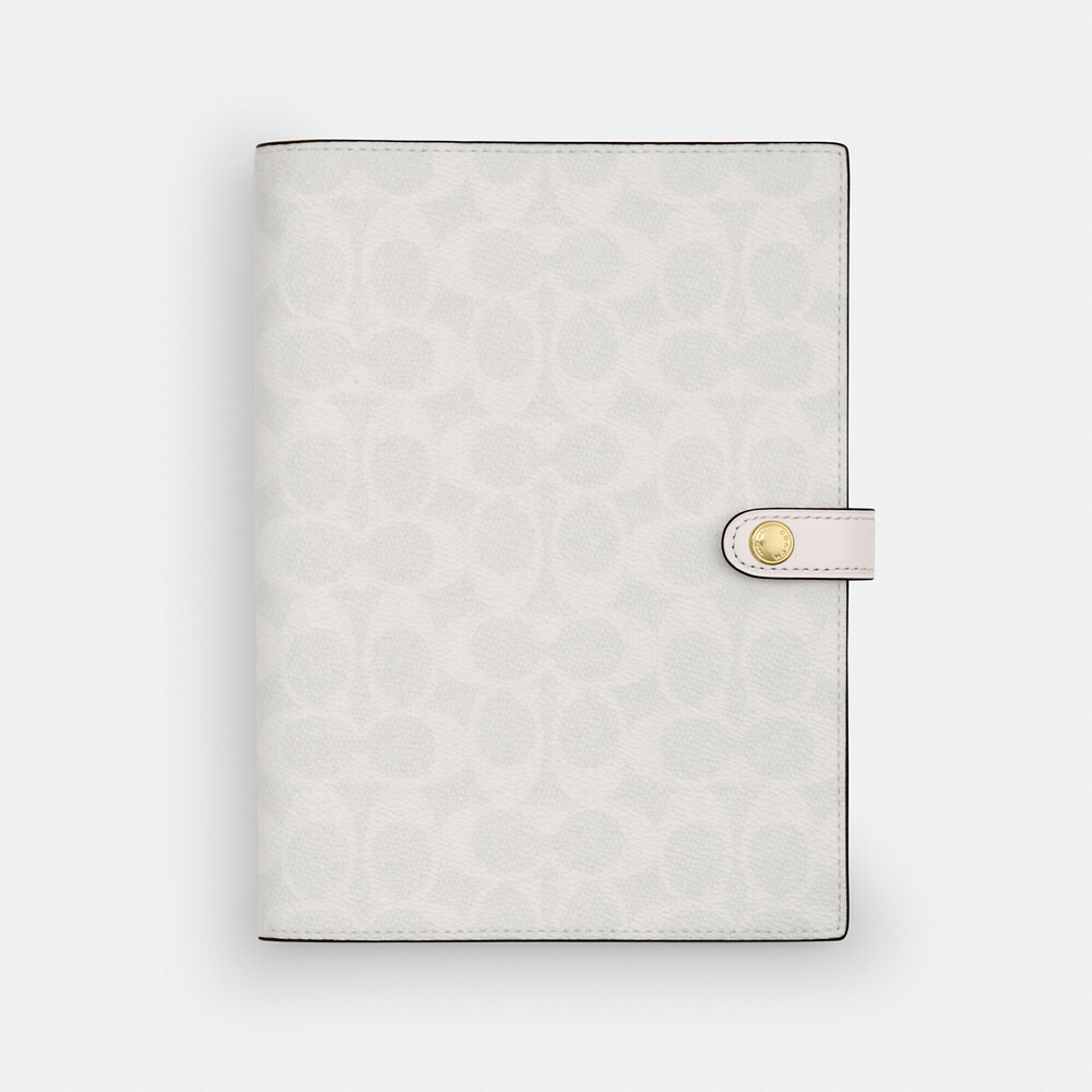 Coach Notebook In Signature Canvas White